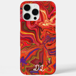 Unique Abstract Marbled Liquified Orange iPhone 16 Pro Max Case
