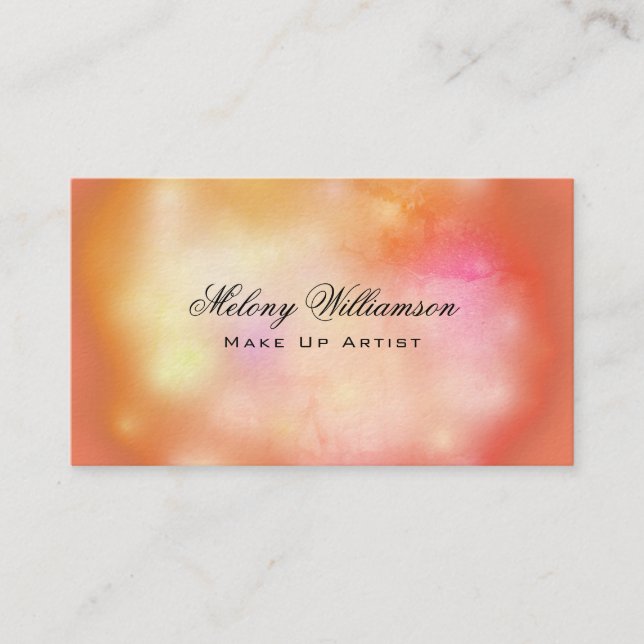 Unique Abstract Orange Brown Coral Pink Business Card (Front)