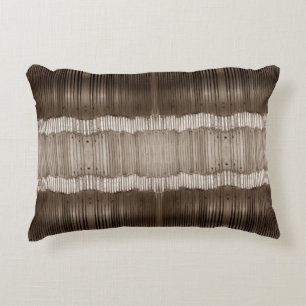 Unique Abstract Pattern Brown and Beige Decorative Cushion