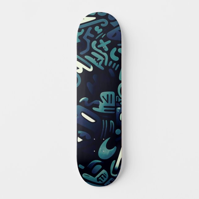 Unique Abstract Urban Street Art Wide Skateboard (Front)