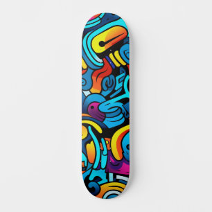 Unique Abstract Urban Street Art Wide Skateboard