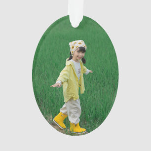 Unique Acrylic Oval Ornament Featuring Your Image