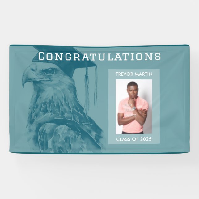 Unique Add Photo Graduation Party Banner (Horizontal)