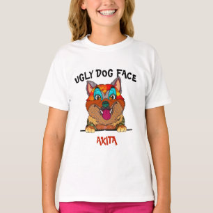 Unique Akita ugly dog face T-Shirt