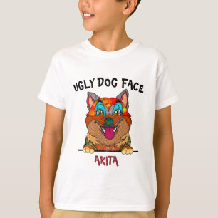 Unique Akita ugly dog face T-Shirt