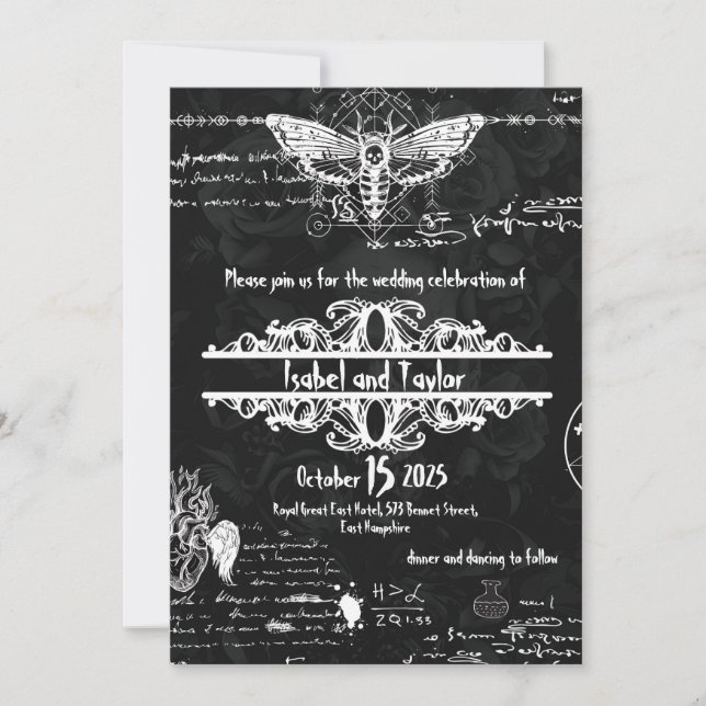 Unique Alchemy Gothic Wedding Invitation (Front)