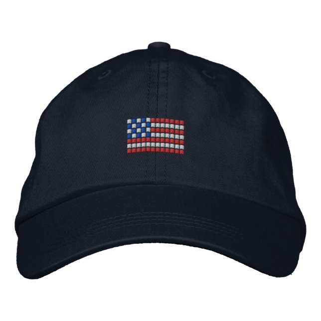 Unique American flag baseball cap - dotted USA fla (Front)