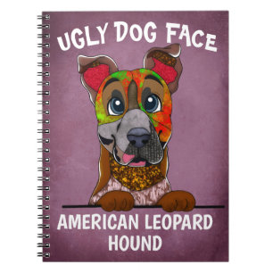 Unique American Leopard Hound ugly dog face Notebook
