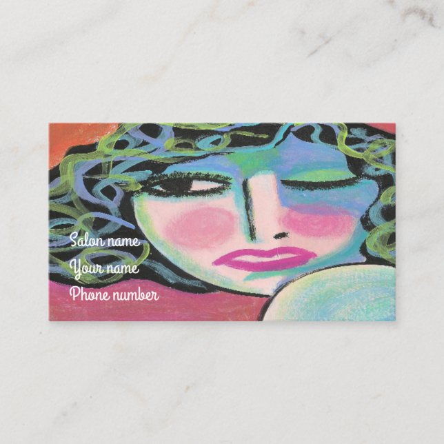 Unique and Artistic Hair Stylist Business Card (Front)