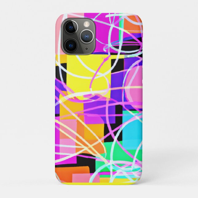 Unique And Colourful Neon Patterns Art Case-Mate iPhone Case (Back)