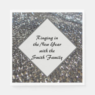Unique and Elegant Black White Family New Year Eve Napkin