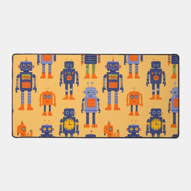 unique and fun robot. desk mat (Front)