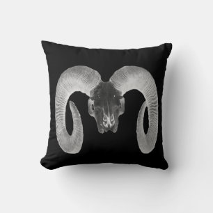 unique and handmade goat skull cushion