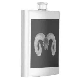 unique and handmade  goat skull hip flask