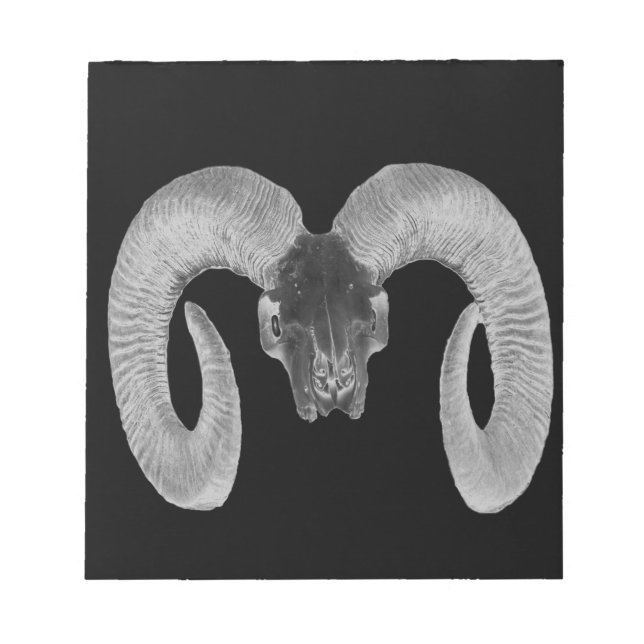 unique and handmade  goat skull notepad (Front)