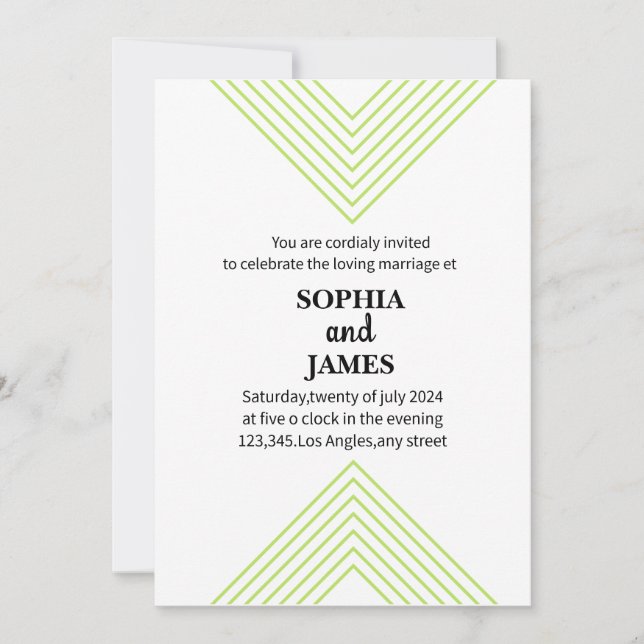 Unique and minimalist wedding invitation (Front)