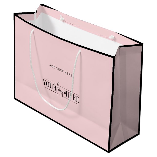 Unique and modern logo boutique pink shopping bag (Front Angled)