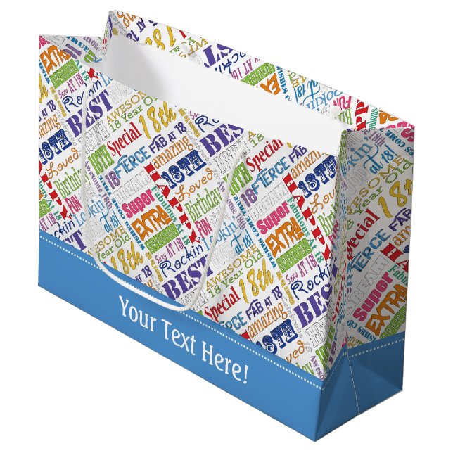 Unique And Special 18th Birthday Party Gifts Large Gift Bag (Front Angled)