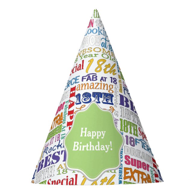 Unique And Special 18th Birthday Party Gifts Party Hat (Front)