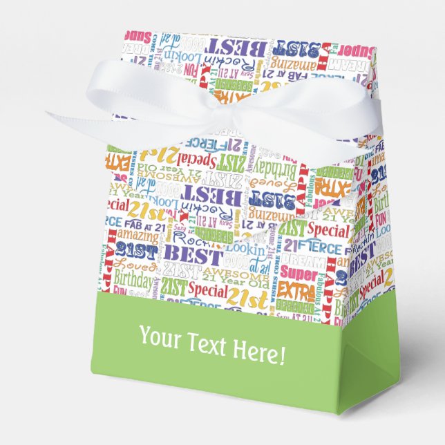 Unique And Special 21st Birthday Party Gifts Favour Box (Front Side)