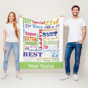 Unique And Special 21st Birthday Party Gifts Fleece Blanket