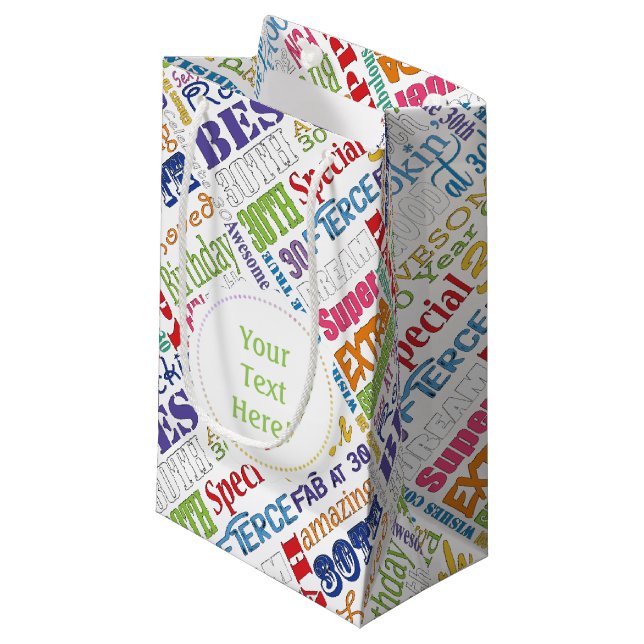 Unique And Special 30th Birthday Party Gifts Small Gift Bag (Front Angled)
