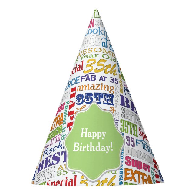 Unique And Special 35th Birthday Party Gifts Party Hat (Front)