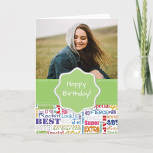 Unique And Special 40th Birthday Party Gifts Card