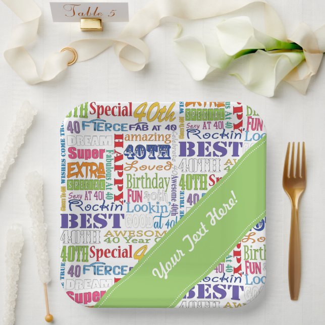 Unique And Special 40th Birthday Party Gifts Paper Plate (Wedding)