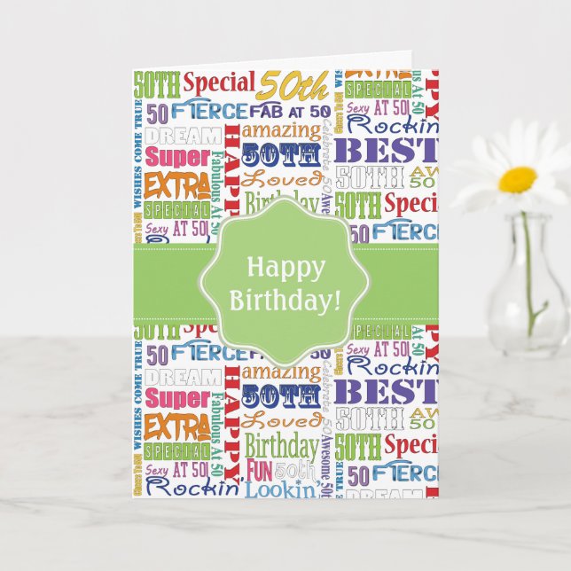 Unique And Special 50th Birthday Party Gifts Card (Small Plant)