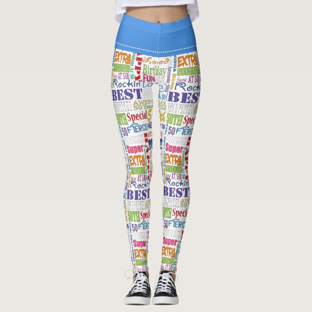 Unique And Special 50th Birthday Party Gifts Leggings (Front)