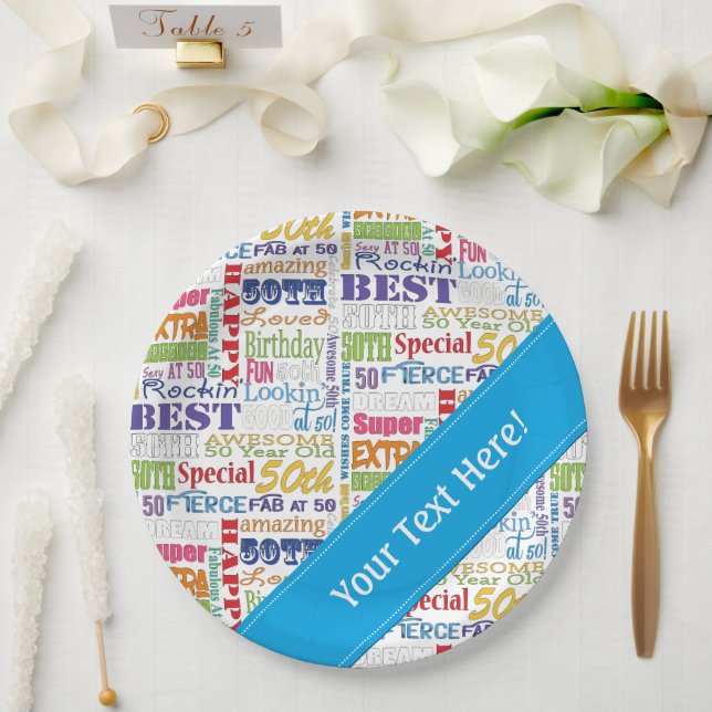 Unique And Special 50th Birthday Party Gifts Paper Plate (Wedding)