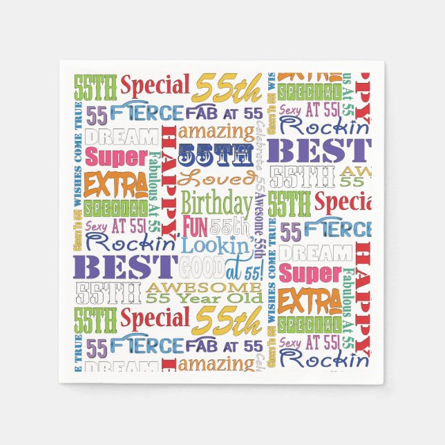 Unique And Special 55th Birthday Party Gifts Napkin (Front)