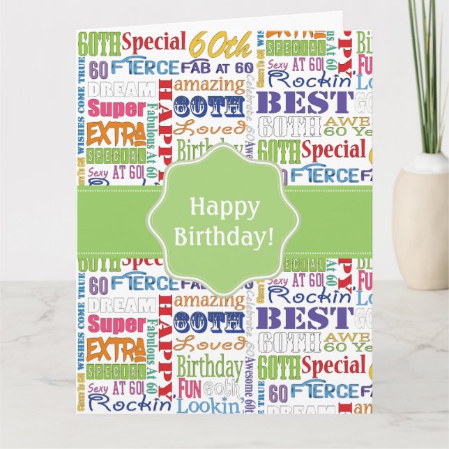 Unique And Special 60th Birthday Party Gifts Card (Front)
