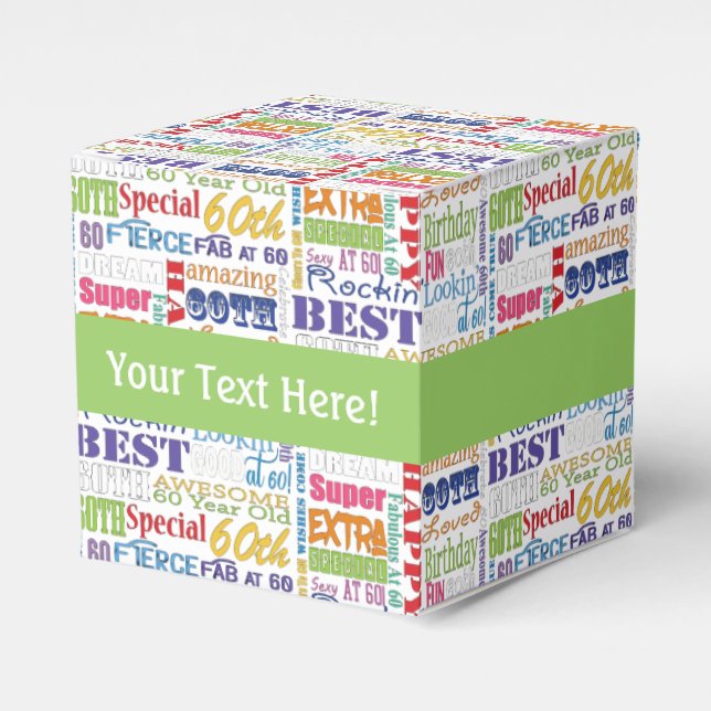 Unique And Special 60th Birthday Party Gifts Favour Box (Front Side)