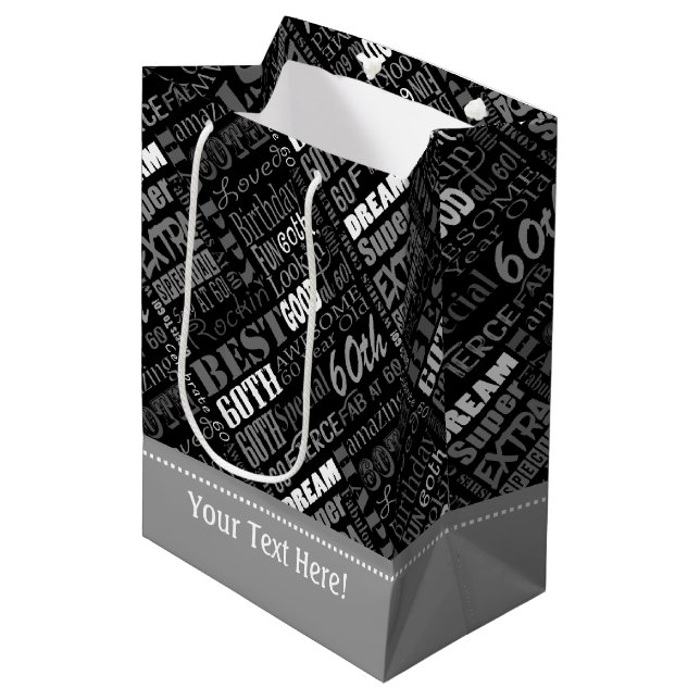 Unique And Special 60th Birthday Party Gifts Medium Gift Bag (Front Angled)