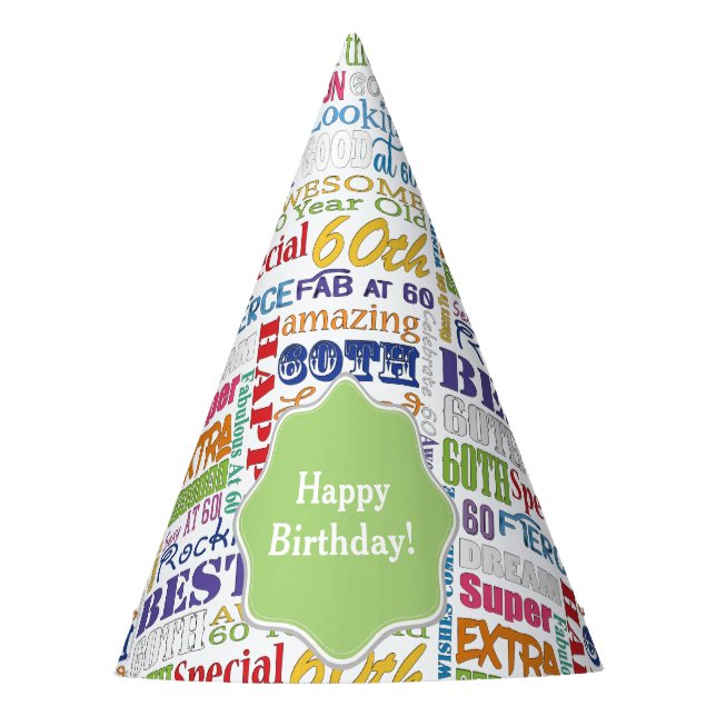 Unique And Special 60th Birthday Party Gifts Party Hat (Front)