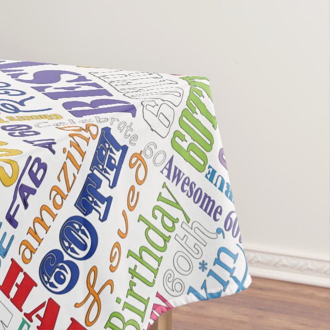 Unique And Special 60th Birthday Party Gifts Tablecloth (In Situ)