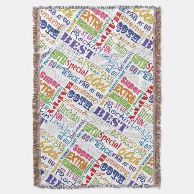Unique And Special 60th Birthday Party Gifts Throw Blanket (Front Vertical)