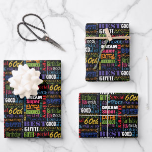 Unique And Special 60th Birthday Party Gifts Wrapping Paper Sheet