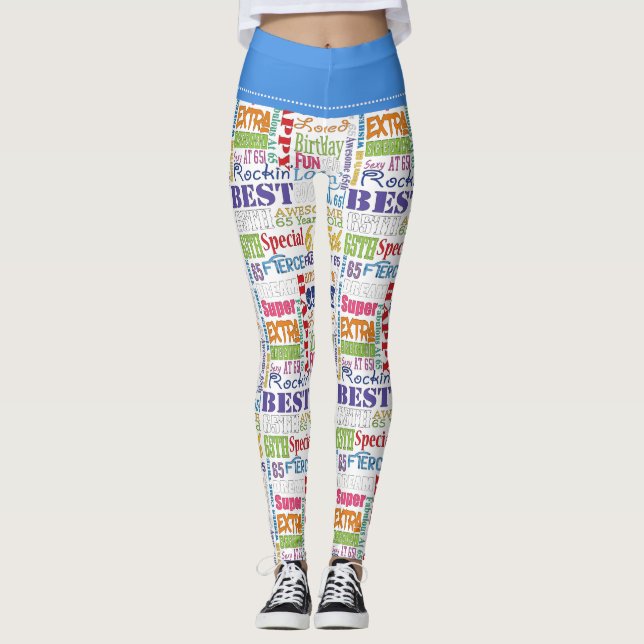 Unique And Special 65th Birthday Party Gifts Leggings (Front)