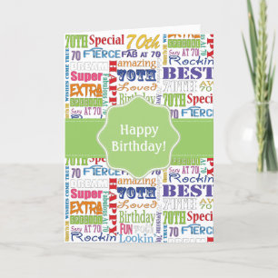 Unique And Special 70th Birthday Party Gifts Card