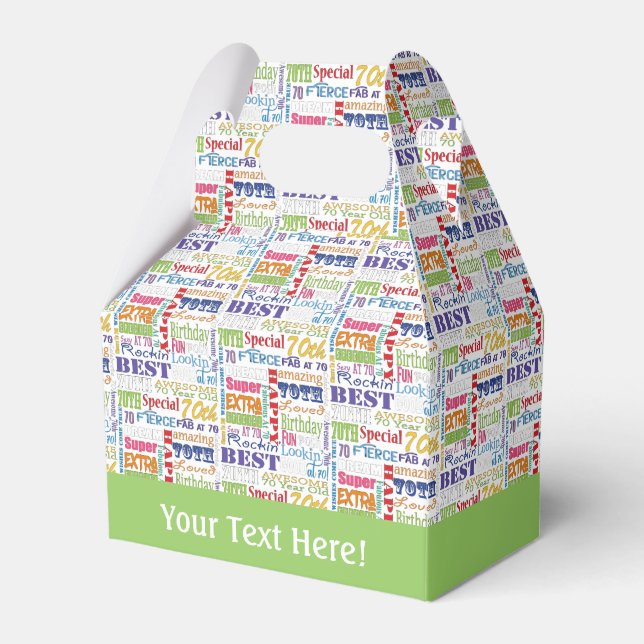 Unique And Special 70th Birthday Party Gifts Favour Box (Front Side)