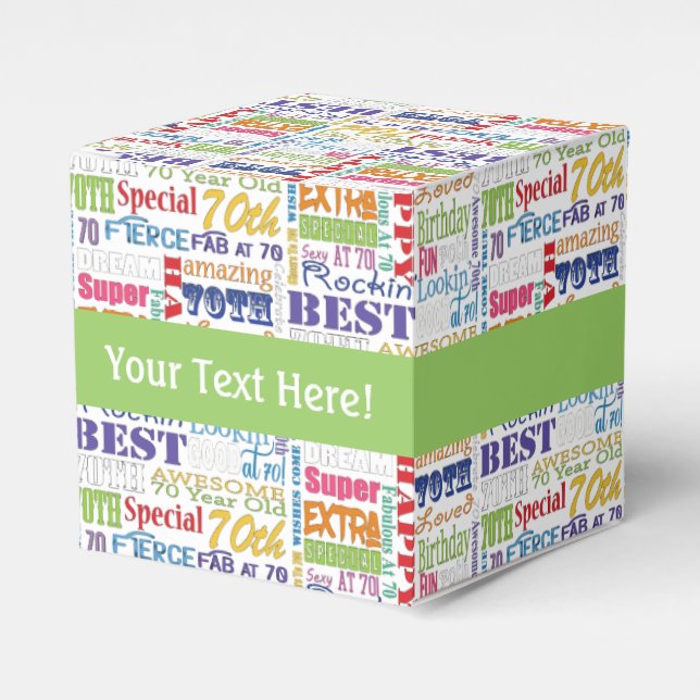 Unique And Special 70th Birthday Party Gifts Favour Box (Front Side)