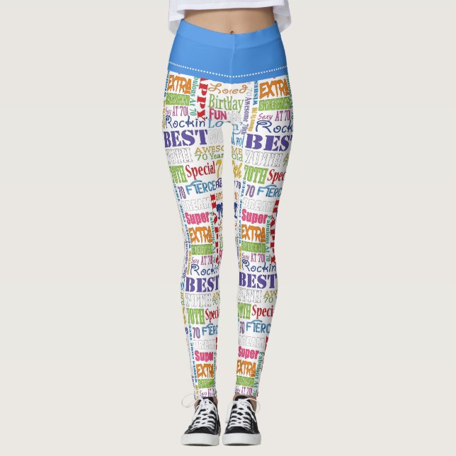 Unique And Special 70th Birthday Party Gifts Leggings (Front)