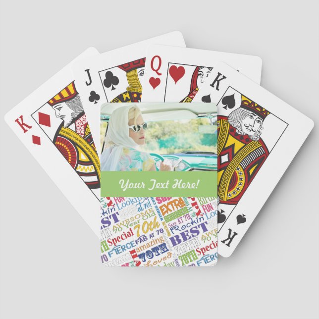 Unique And Special 70th Birthday Party Gifts Playing Cards (Back)