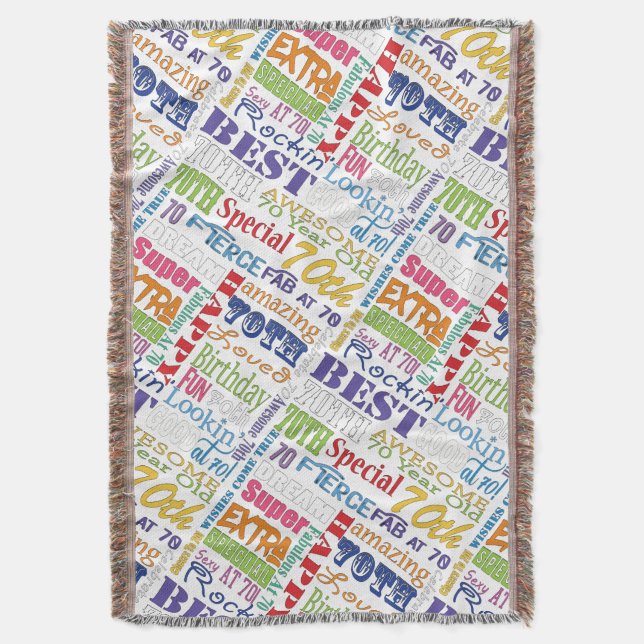 Unique And Special 70th Birthday Party Gifts Throw Blanket (Front Vertical)