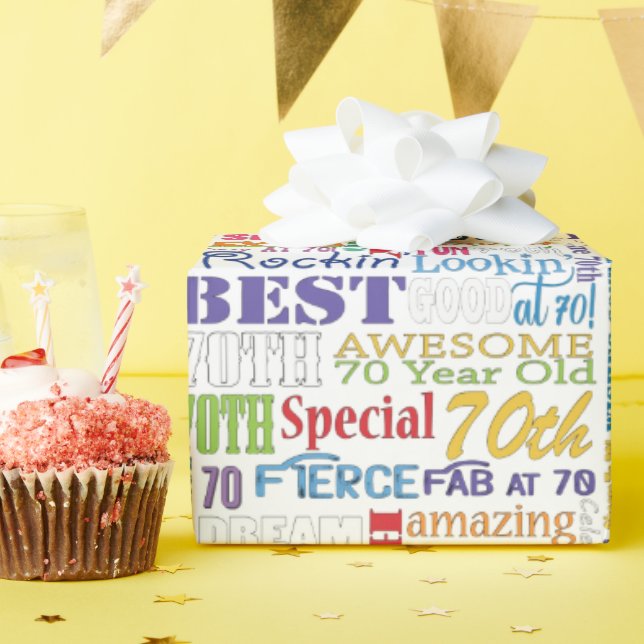 Unique And Special 70th Birthday Party Gifts Wrapping Paper (Birthday Party)