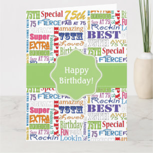 Unique And Special 75th Birthday Party Gifts Card