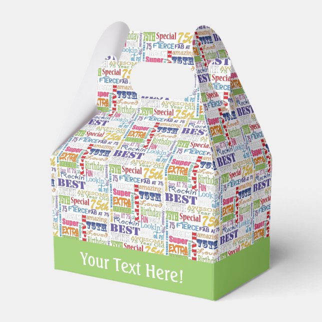 Unique And Special 75th Birthday Party Gifts Favour Box (Front Side)